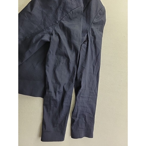 Elie Tahari Women's 8 Navy Blazer Stretch Linen Viscose Blend Tailored Classic - Picture 8 of 11